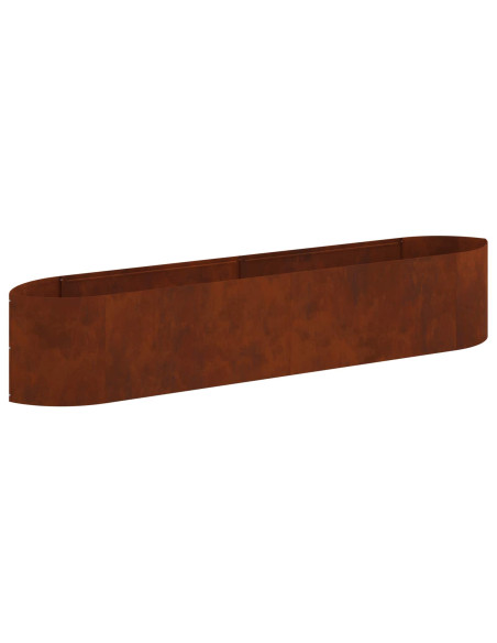 Letto rialzato da giardino Acciaio Corten 220 x 40 x 40 cm