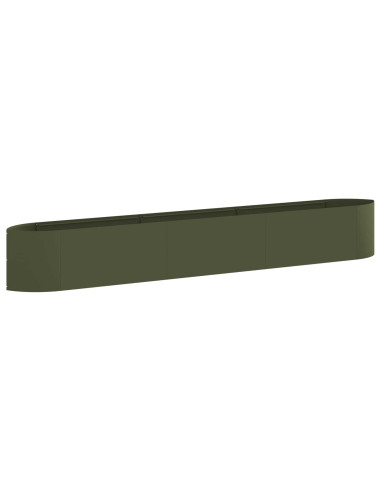Letto rialzato da giardino Verde Oliva 300 x 40 x 40 cm Acciaio