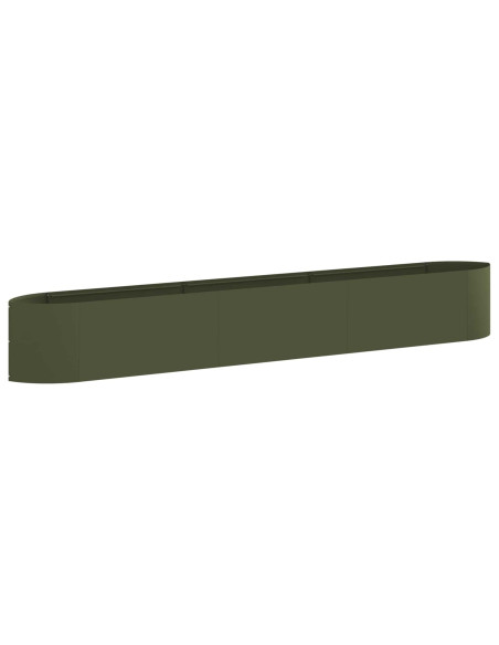 Letto rialzato da giardino Verde Oliva 300 x 40 x 40 cm Acciaio