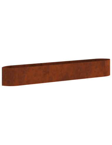 Letto rialzato da giardino Acciaio Corten 300 x 40 x 40 cm