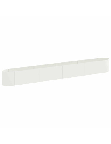 Letto rialzato da giardino Bianco 380 x 40 x 40 cm Acciaio