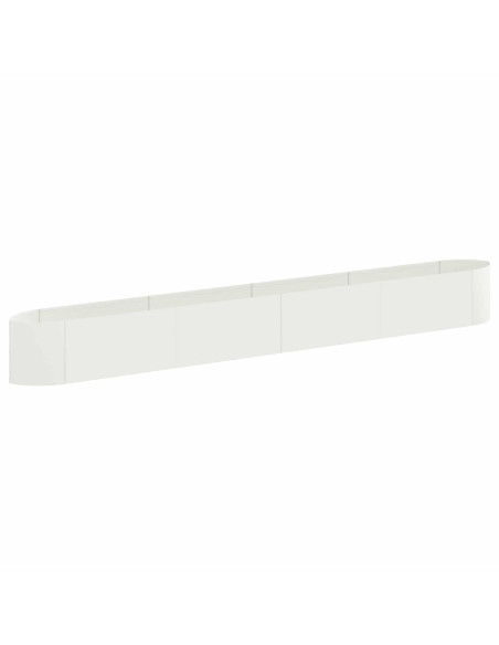 Letto rialzato da giardino Bianco 380 x 40 x 40 cm Acciaio