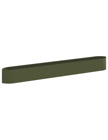 Letto rialzato da giardino Verde Oliva 380 x 40 x 40 cm Acciaio