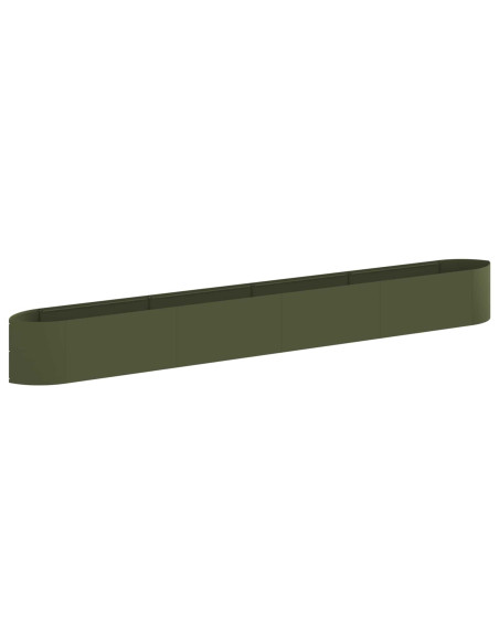 Letto rialzato da giardino Verde Oliva 380 x 40 x 40 cm Acciaio