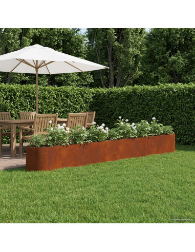 Letto rialzato da giardino Acciaio Corten 380 x 40 x 40 cm