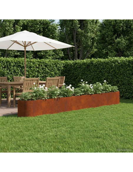 Letto rialzato da giardino Acciaio Corten 380 x 40 x 40 cm