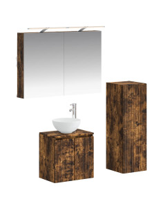 Set di mobili per il bagno 4 pcs Rovere Fumo