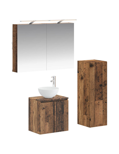 Set di mobili per il bagno 4 pcs Legno antico