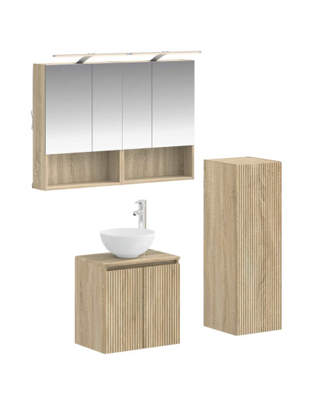 Set di mobili per il bagno 4 pcs Rovere Sonoma