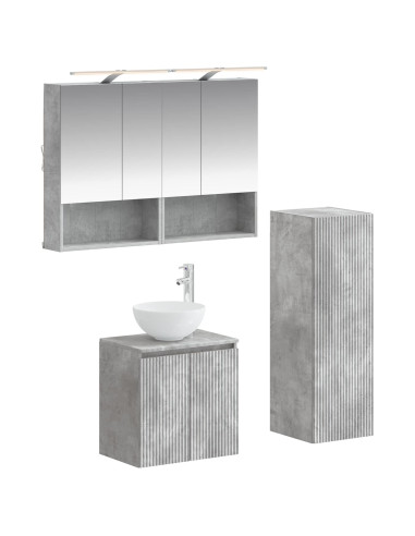 Set di mobili per il bagno 4 pcs Grigio Cemento