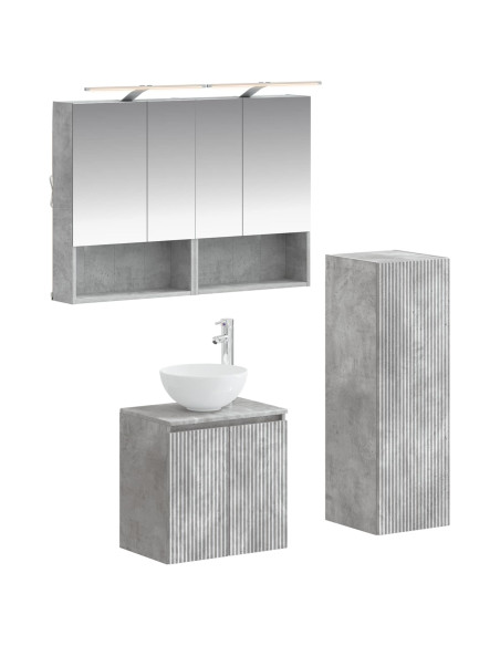 Set di mobili per il bagno 4 pcs Grigio Cemento