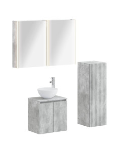 Set di mobili per il bagno 4 pcs Grigio Cemento