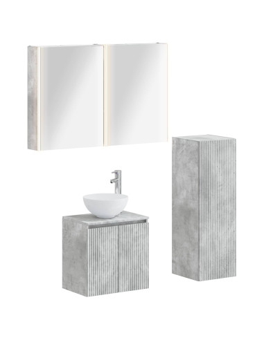 Set di mobili per il bagno 4 pcs Grigio Cemento