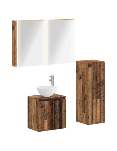 Set di mobili per il bagno 4 pcs Legno antico