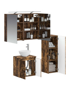 Set di mobili per il bagno 4 pcs Rovere Fumo 2