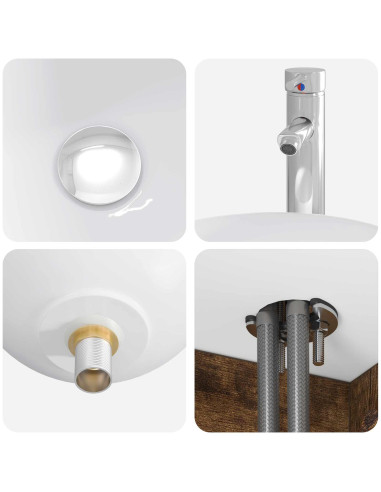 Set di mobili per il bagno 4 pcs Rovere Fumo