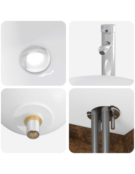 Set di mobili per il bagno 4 pcs Rovere Fumo