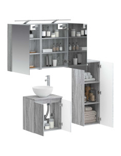 Set di mobili per il bagno 4 pcs Sonoma grigio 2