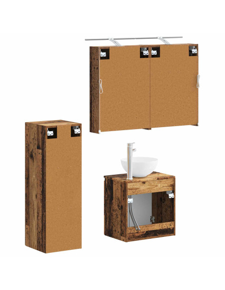 Set di mobili per il bagno 4 pcs Legno antico