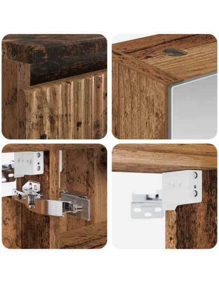 Set di mobili per il bagno 4 pcs Legno antico