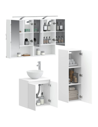 Set di mobili per il bagno 4 pcs Bianco