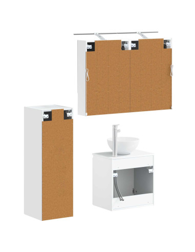 Set di mobili per il bagno 4 pcs Bianco