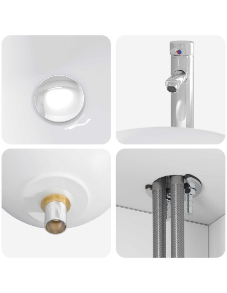 Set di mobili per il bagno 4 pcs Bianco