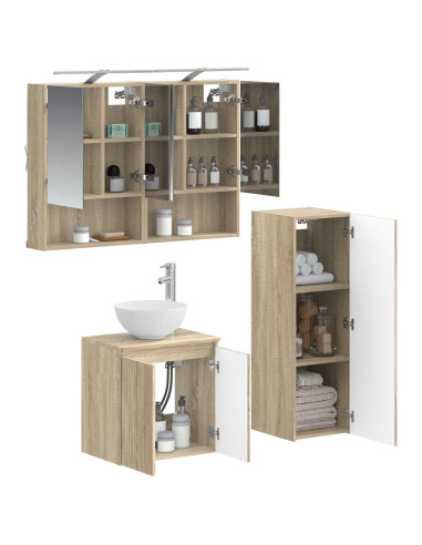 Set di mobili per il bagno 4 pcs Rovere Sonoma
