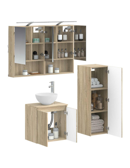 Set di mobili per il bagno 4 pcs Rovere Sonoma