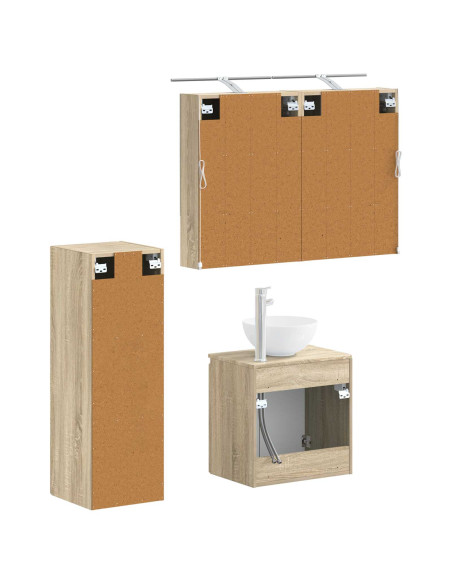 Set di mobili per il bagno 4 pcs Rovere Sonoma