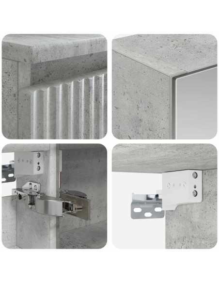Set di mobili per il bagno 4 pcs Grigio Cemento