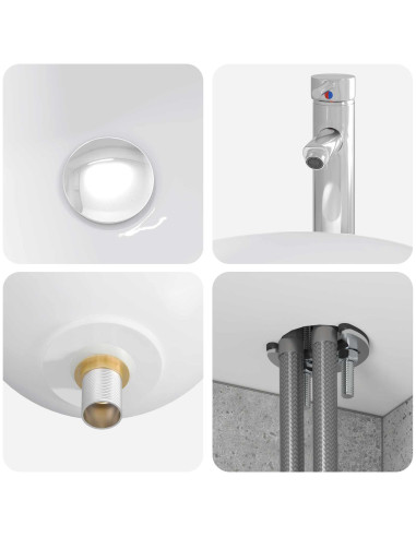 Set di mobili per il bagno 4 pcs Grigio Cemento