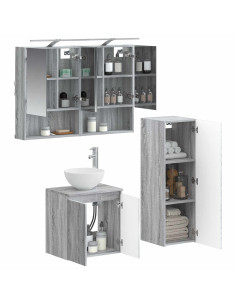 Set di mobili per il bagno 4 pcs Sonoma grigio 2