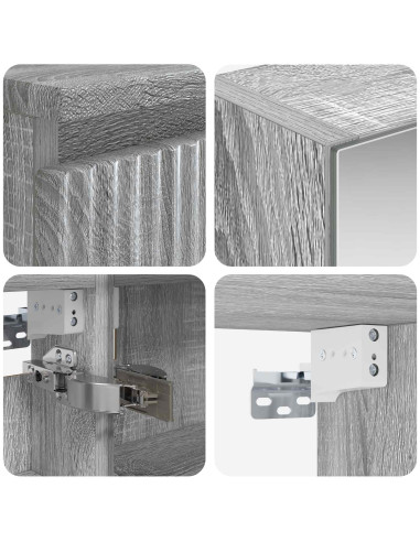 Set di mobili per il bagno 4 pcs Sonoma grigio