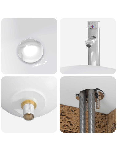 Set di mobili per il bagno 4 pcs Legno antico