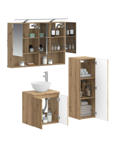 Set di mobili per il bagno 4 pcs Rovere Artigianale