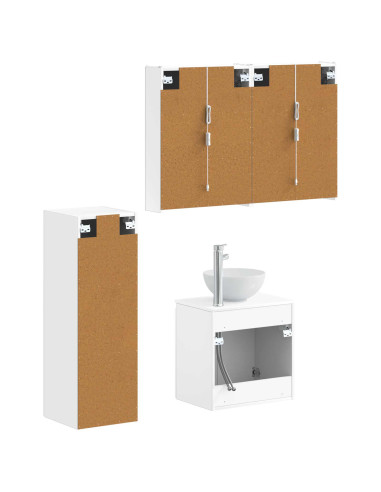 Set di mobili per il bagno 4 pcs Bianco