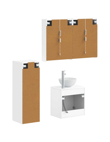 Set di mobili per il bagno 4 pcs Bianco