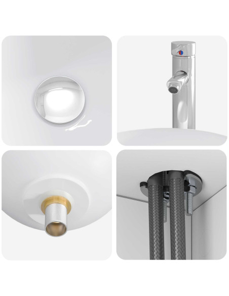 Set di mobili per il bagno 4 pcs Bianco