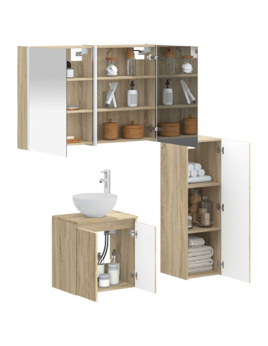 Set di mobili per il bagno 4 pcs Rovere Sonoma