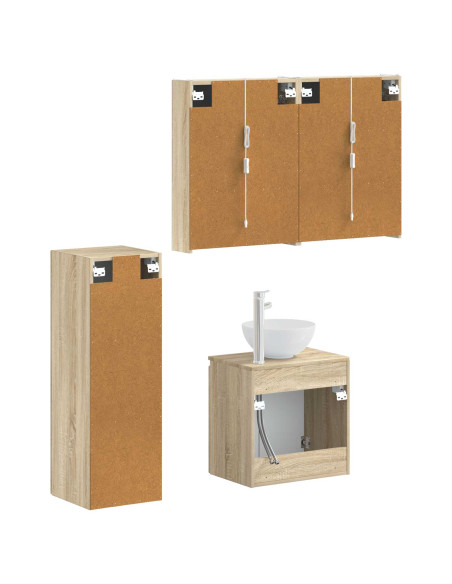 Set di mobili per il bagno 4 pcs Rovere Sonoma