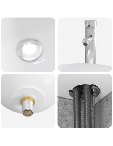 Set di mobili per il bagno 4 pcs Grigio Cemento