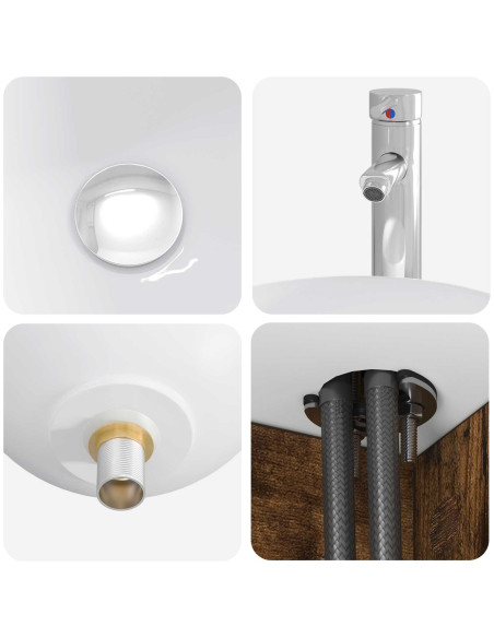 Set di mobili per il bagno 4 pcs Rovere Fumo