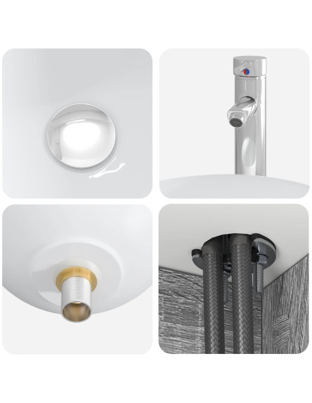 Set di mobili per il bagno 4 pcs Sonoma grigio