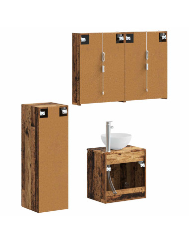 Set di mobili per il bagno 4 pcs Legno antico