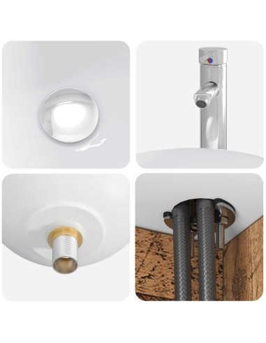 Set di mobili per il bagno 4 pcs Legno antico