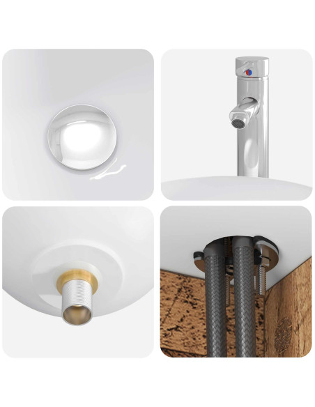 Set di mobili per il bagno 4 pcs Legno antico