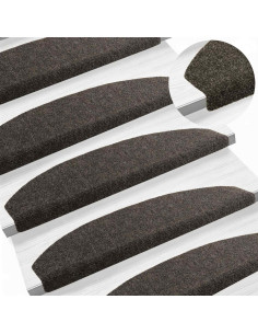 Tappetini per scale autoadesivi Semicircolare 15 pcs Antracite 2
