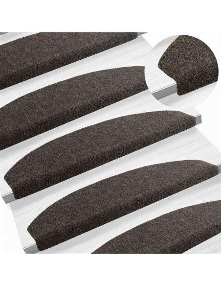 Tappetini per scale autoadesivi Semicircolare 15 pcs Antracite