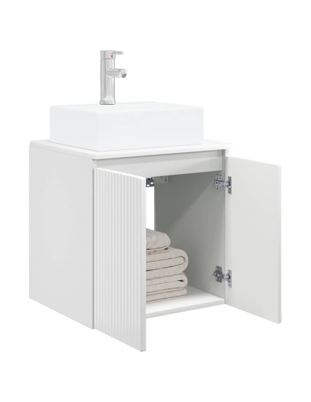 Mobile Lavabo da Parete Bianco Lucido 49,5 x 41 x 62,5 cm